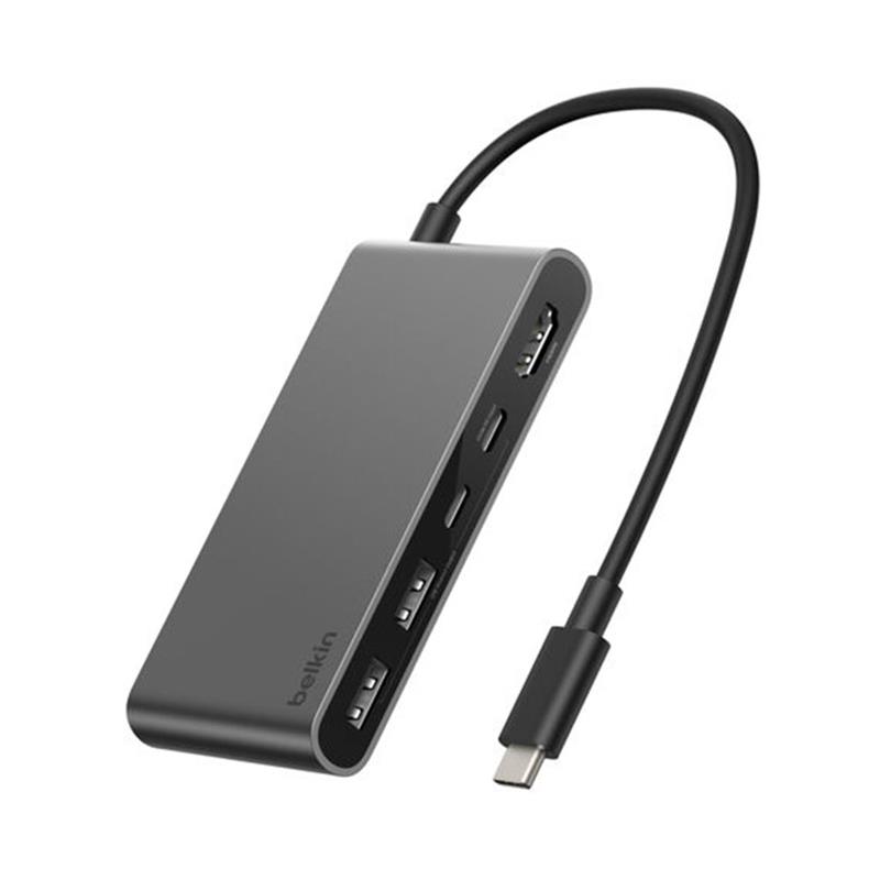 Belkin Connect 5-Port USB-C Hub with Dual USB-C Ports - Space Gray 