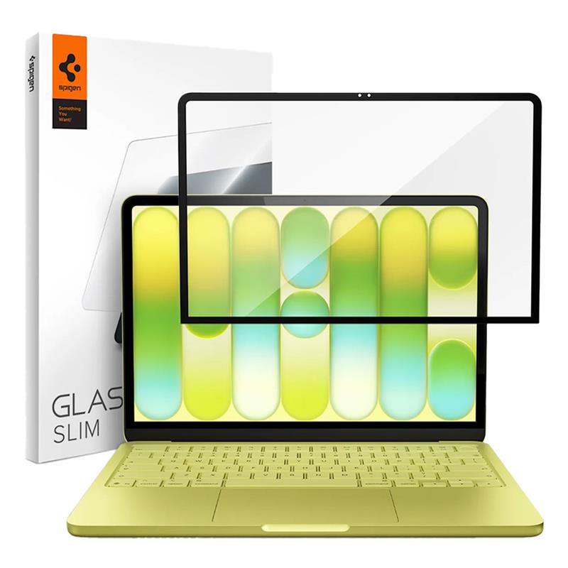 Spigen ochranné sklo Glas.tR Slim pre Macbook Neo - Black Frame 