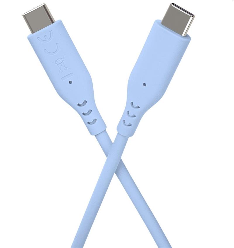 PremiumCord Silikónový kábel USB-C 60W 480Mbps modrý extra mäkký a robustný kábel dlžky 1,5m 