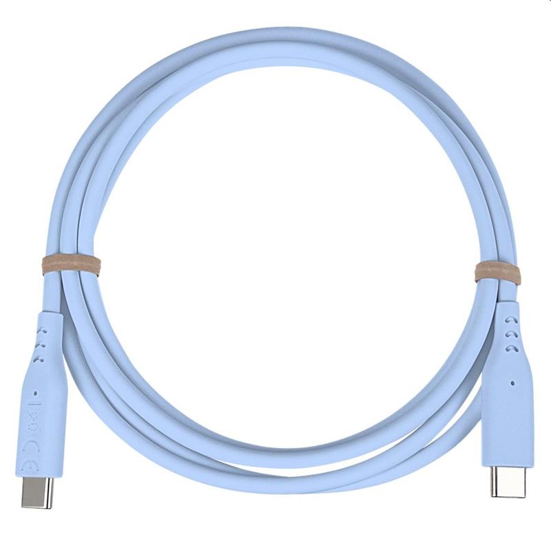 PremiumCord Silikónový kábel USB-C 60W 480Mbps modrý extra mäkký a robustný kábel dlžky 1,5m 