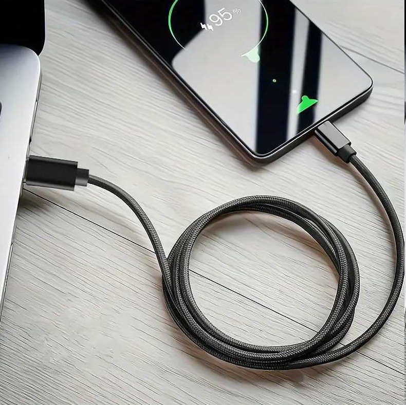 PremiumCord Kábel USB-C M/M, 5A, 240W 480Mbps cierny bavlnený oplet, 1,5m 