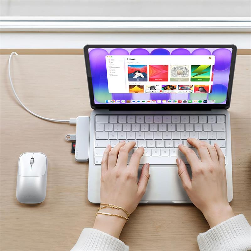 Satechi USB-C Snap Hub - Silver 
