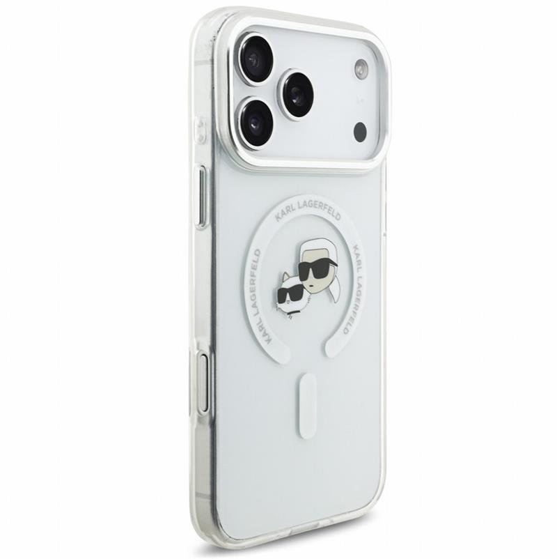 Karl Lagerfeld IML K&CH Heads Metal Frame MagSafe kryt iPhone 18 Pro Max biely 