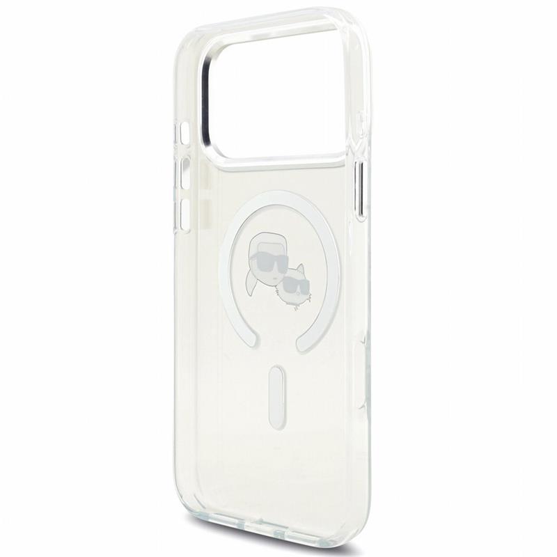 Karl Lagerfeld IML K&CH Heads Metal Frame MagSafe kryt iPhone 18 Pro Max biely 