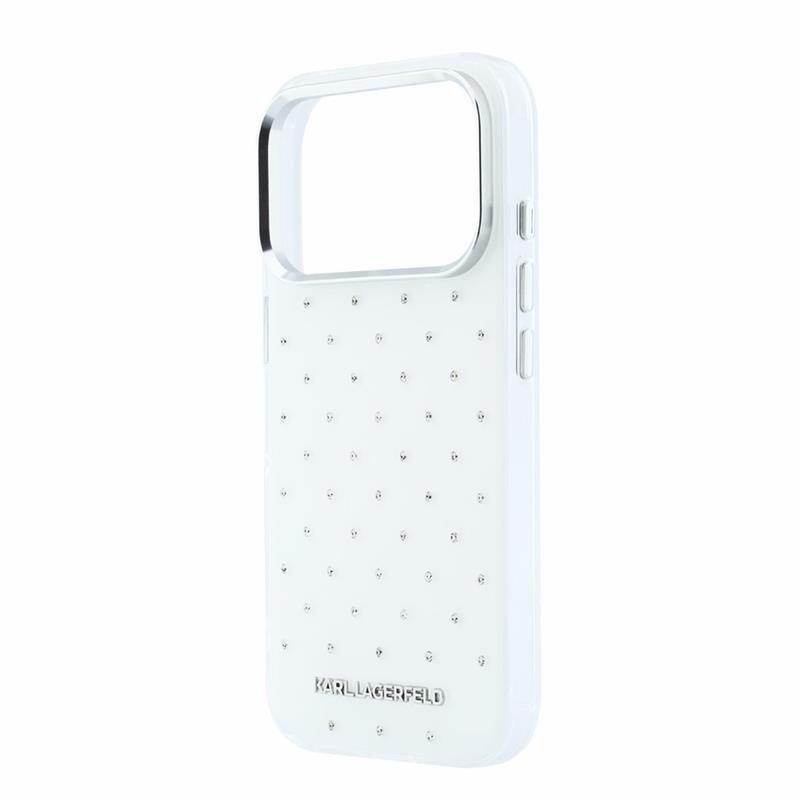 Karl Lagerfeld IML Rhinestones Allover kryt iPhone 18 Pro Max biely 