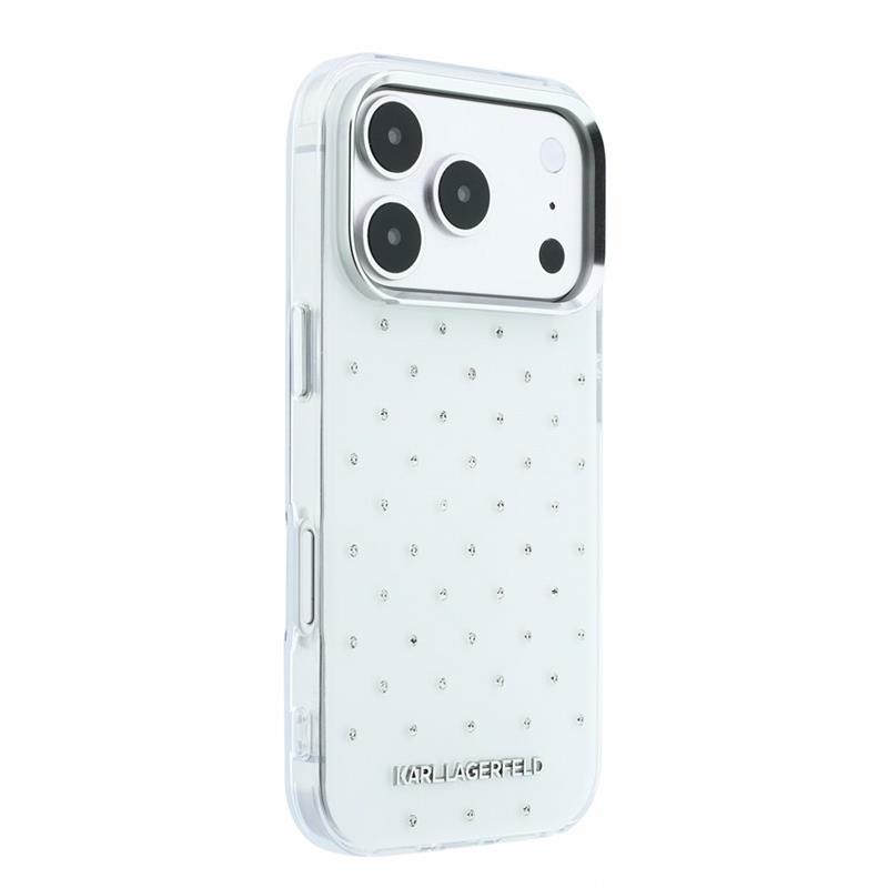 Karl Lagerfeld IML Rhinestones Allover kryt iPhone 18 Pro biely 