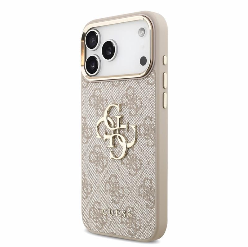 Guess PU 4G Metal Logo Strap kryt iPhone 18 Pro Max ružový 