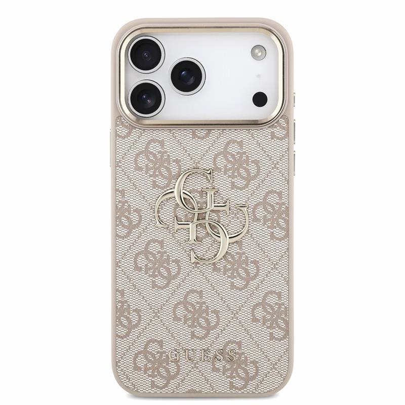 Guess PU 4G Metal Logo Strap kryt iPhone 18 Pro Max ružový 