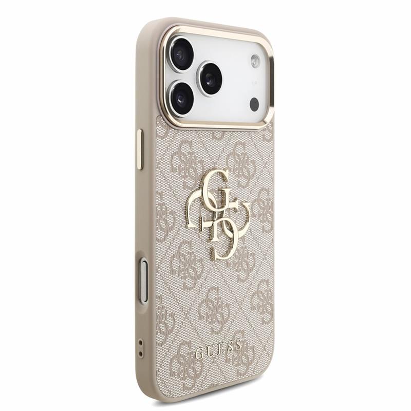 Guess PU 4G Metal Logo Strap kryt iPhone 18 Pro Max ružový 