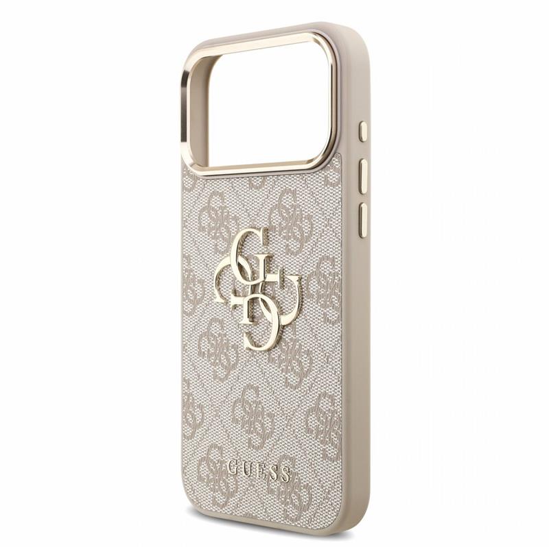 Guess PU 4G Metal Logo Strap kryt iPhone 18 Pro Max ružový 