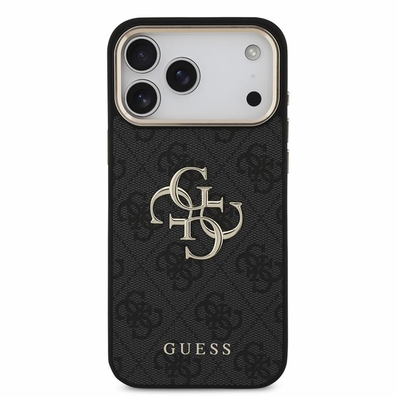 Guess PU 4G Metal Logo Strap kryt iPhone 18 Pro čierny 