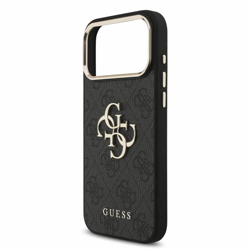 Guess PU 4G Metal Logo Strap kryt iPhone 18 Pro čierny 