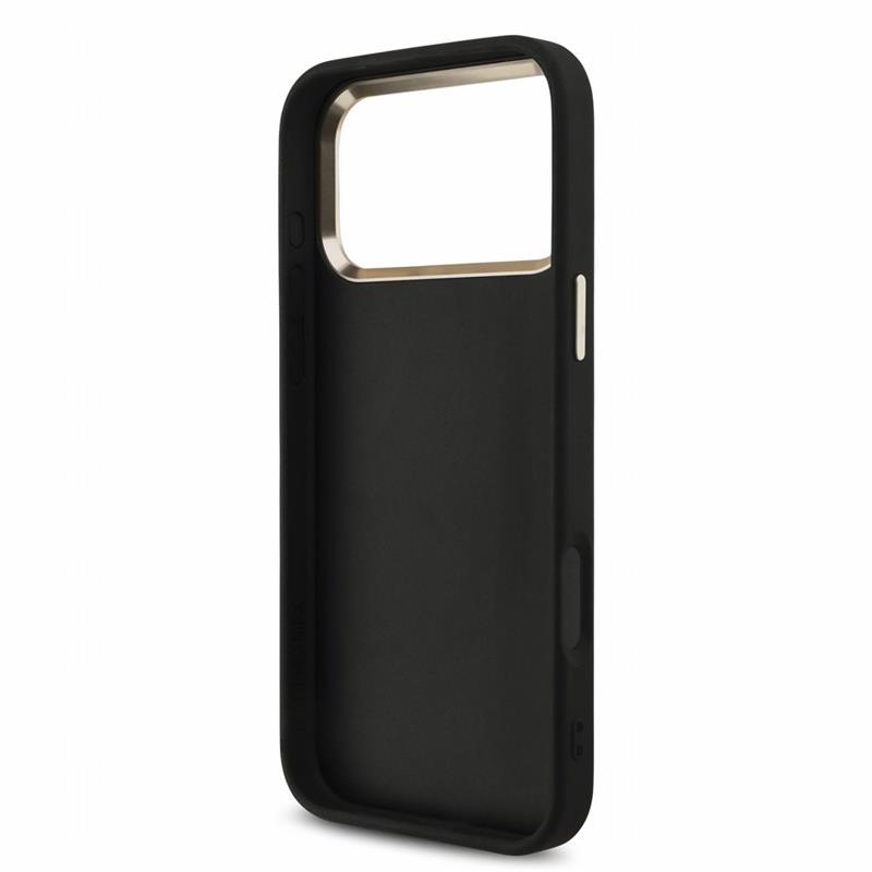 Guess PU 4G Metal Logo Strap kryt iPhone 18 Pro čierny 