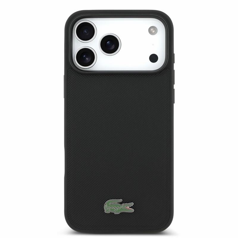 Lacoste PVC Iconic Petit Pique Metal Logo MagSafe kryt iPhone 18 Pro Max čierny 