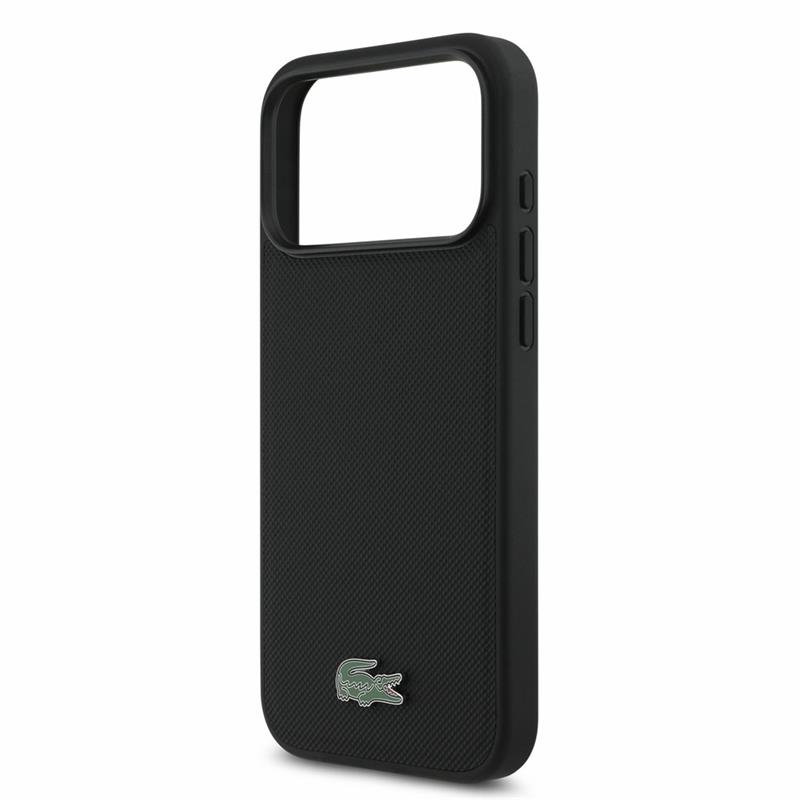 Lacoste PVC Iconic Petit Pique Metal Logo MagSafe kryt iPhone 18 Pro Max čierny 