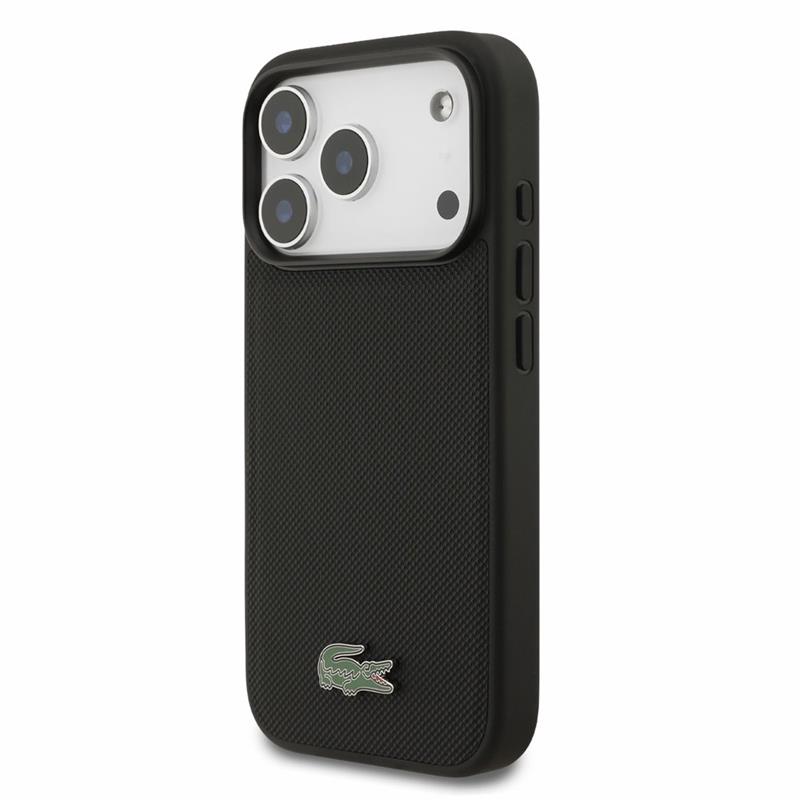 Lacoste PVC Iconic Petit Pique Metal Logo MagSafe kryt iPhone 18 Pro čierny 
