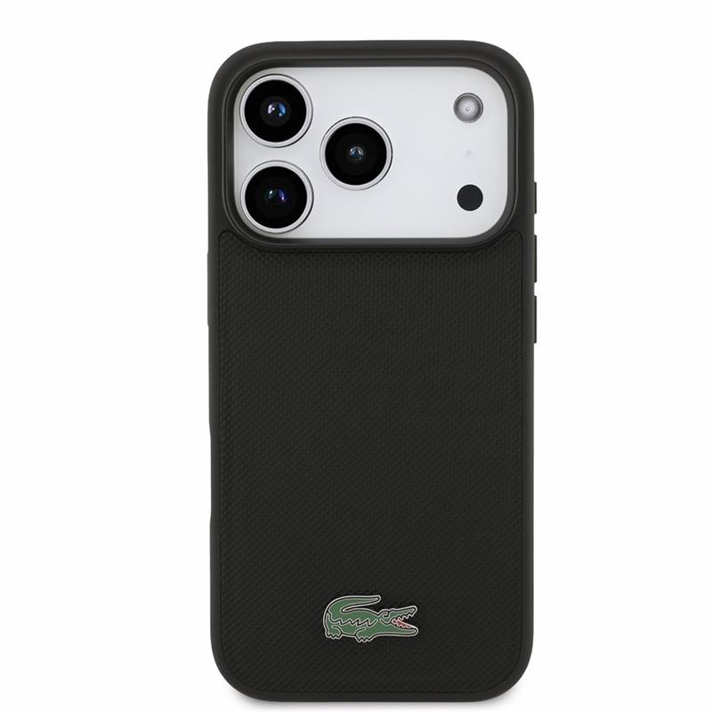 Lacoste PVC Iconic Petit Pique Metal Logo MagSafe kryt iPhone 18 Pro čierny 