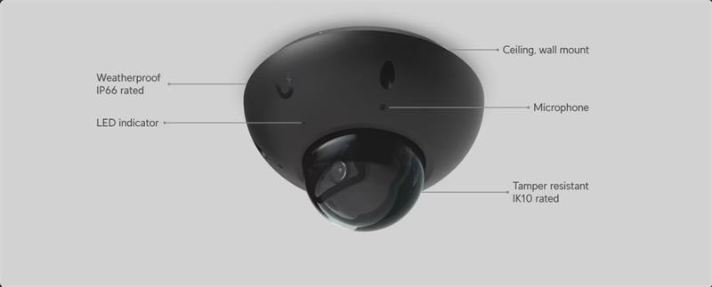 Ubiquiti UniFi Video Camera G6  DOME (8MP, 3864*2160/30sn)  čierna 