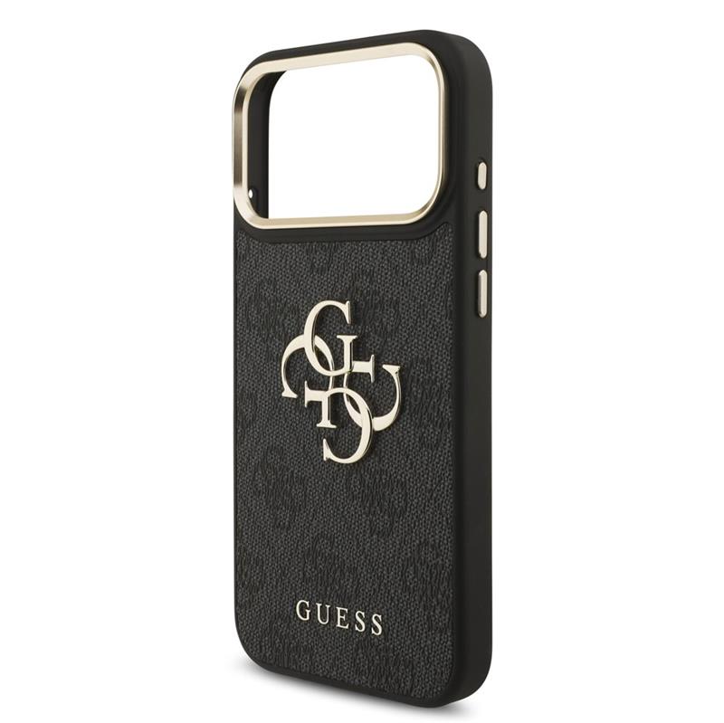 Guess PU Leather 4G Gold Frame MagSafe kryt iPhone 18 Pro čierny 
