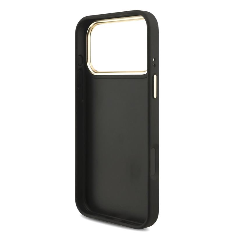 Guess PU Leather 4G Gold Frame MagSafe kryt iPhone 18 Pro čierny 