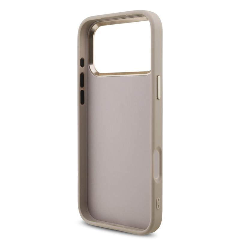 Guess PU Leather 4G Metal Logo Gold Frame kryt iPhone 18 Pro Max ružový 