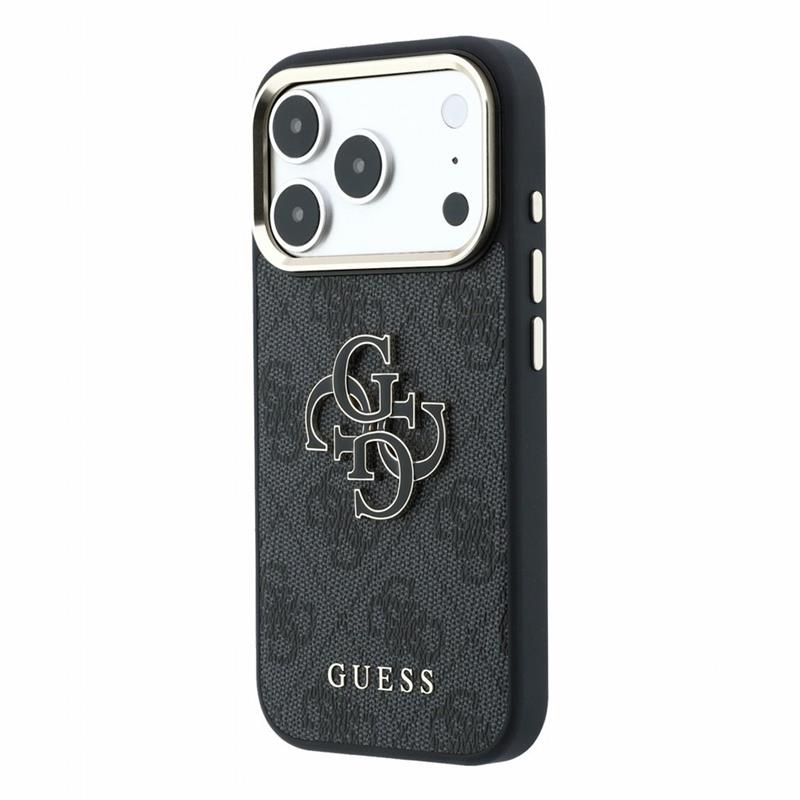 Guess PU 4G Resin Metal Logo kryt iPhone 18 Pro Max čierny 