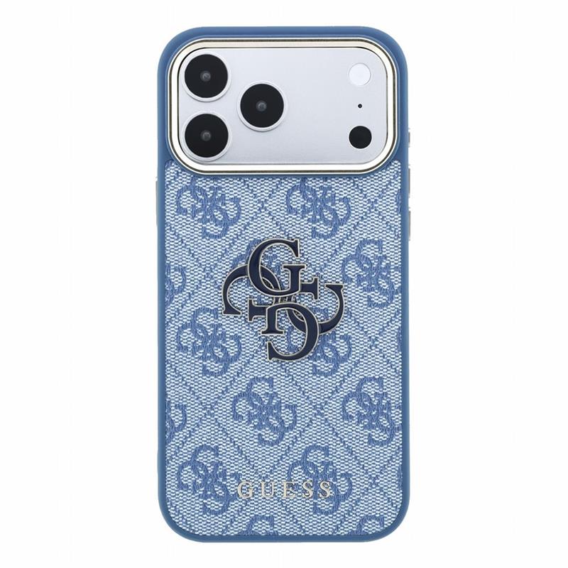 Guess PU 4G Resin Metal Logo kryt iPhone 18 Pro Max modrý 