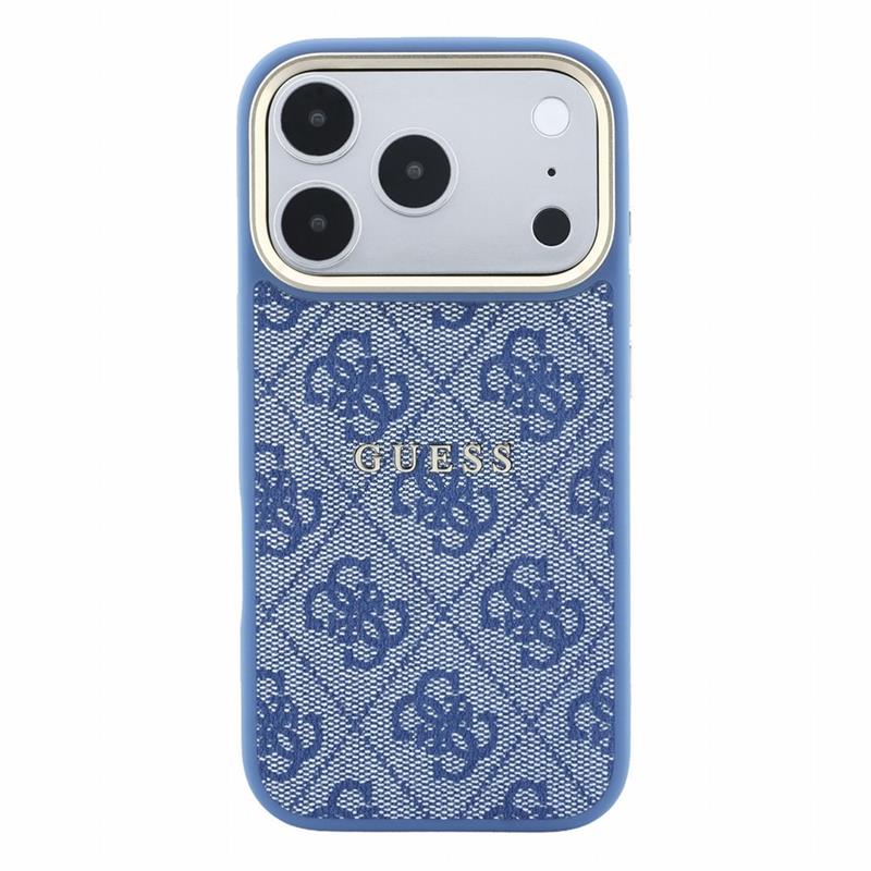 Guess PU Leather 4G Gold Frame Embossed MagSafe kryt iPhone 18 Pro Max modrý 