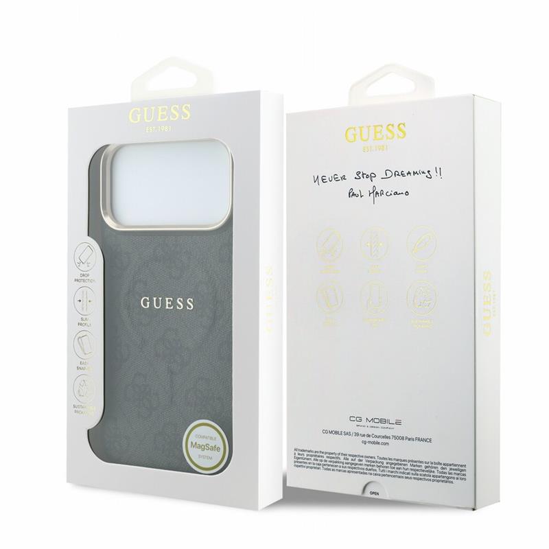 Guess PU Leather 4G Gold Frame Embossed MagSafe kryt iPhone 18 Pro Max čierny 
