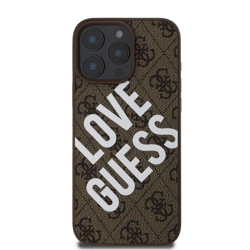 Guess PU Leather 4G Big Love Logo MagSafe kryt iPhone 16 Pro čierny 