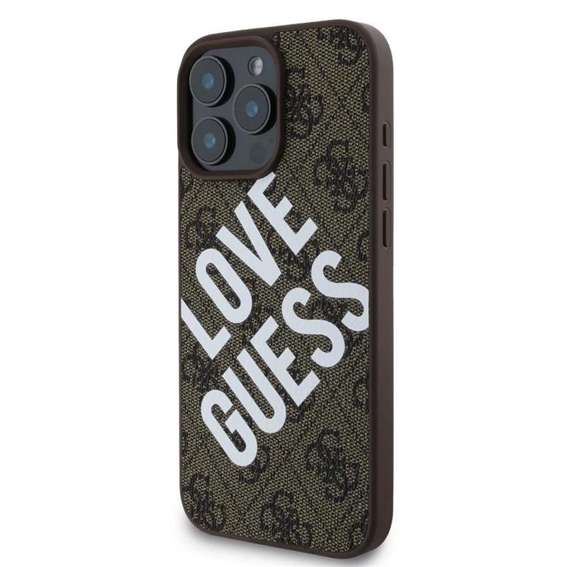 Guess PU Leather 4G Big Love Logo MagSafe kryt iPhone 16 Pro čierny 