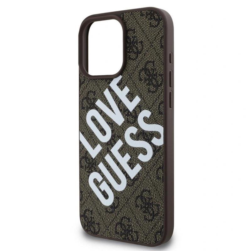 Guess PU Leather 4G Big Love Logo MagSafe kryt iPhone 16 Pro čierny 