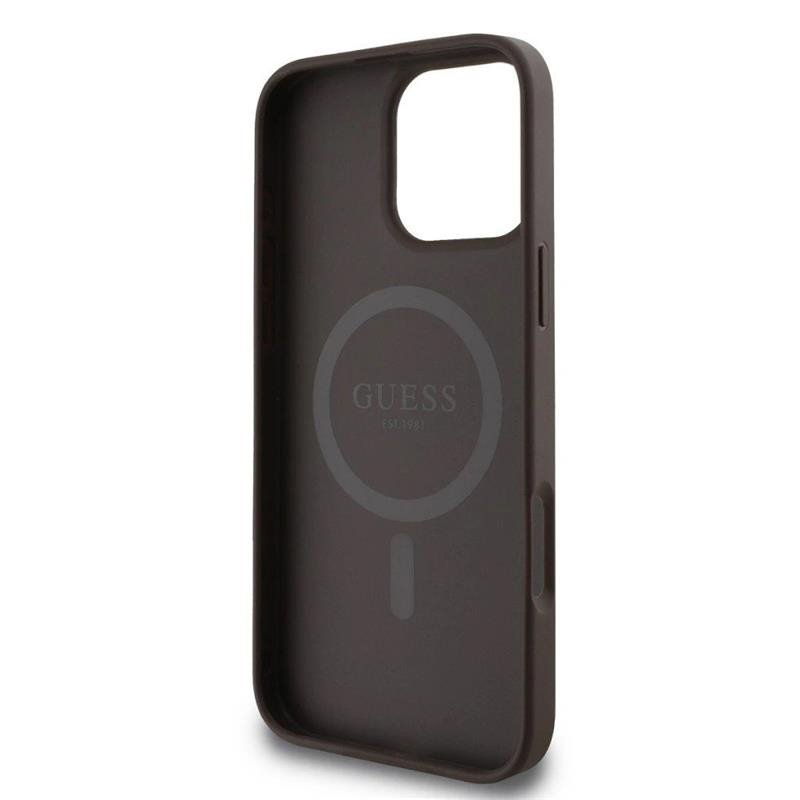 Guess PU Leather 4G Big Love Logo MagSafe kryt iPhone 16 Pro čierny 