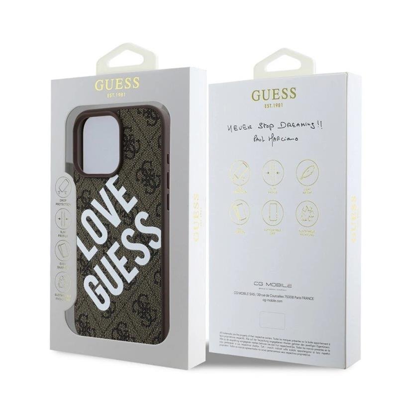 Guess PU Leather 4G Big Love Logo MagSafe kryt iPhone 16 Pro čierny 