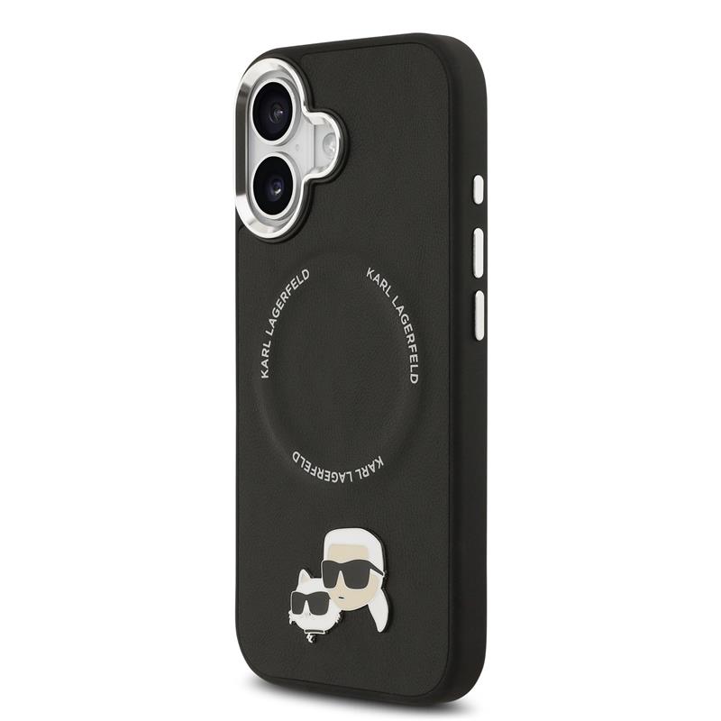 Karl Lagerfeld PU Karl and Choupette Heads Pins MagSafe kryt iPhone 17 čierny 