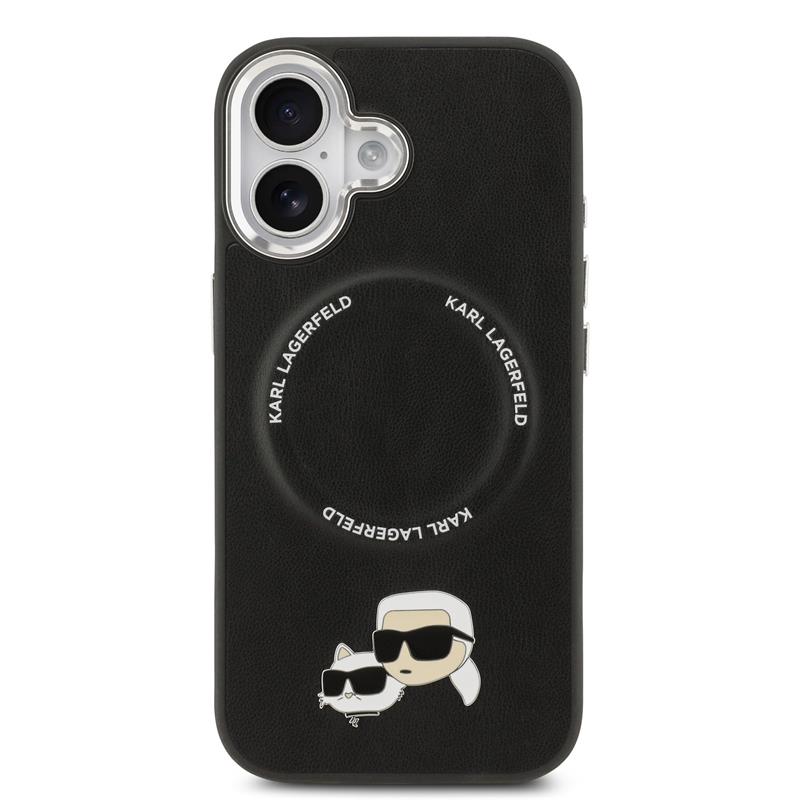 Karl Lagerfeld PU Karl and Choupette Heads Pins MagSafe kryt iPhone 17 čierny 