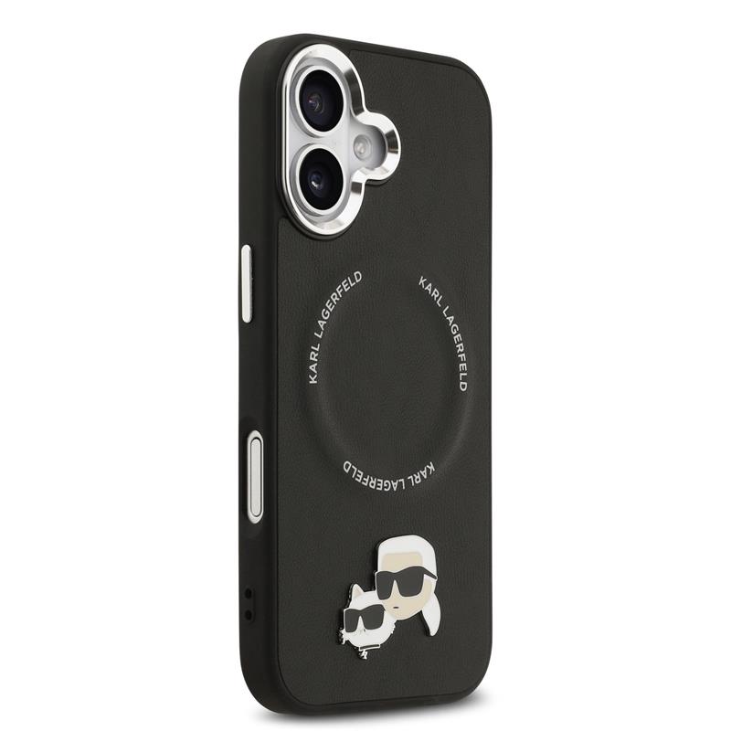 Karl Lagerfeld PU Karl and Choupette Heads Pins MagSafe kryt iPhone 17 čierny 