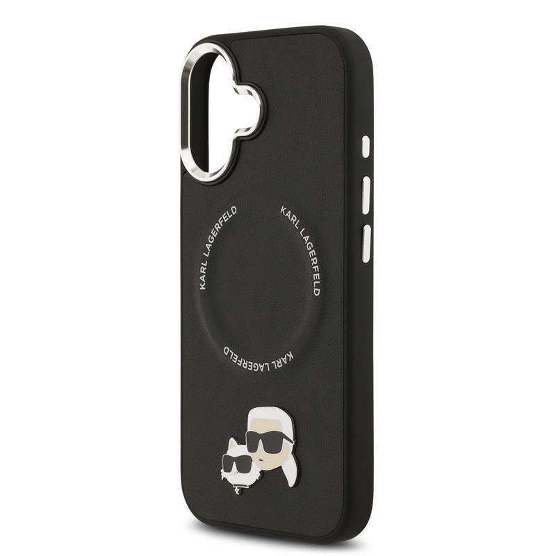Karl Lagerfeld PU Karl and Choupette Heads Pins MagSafe kryt iPhone 17 čierny 