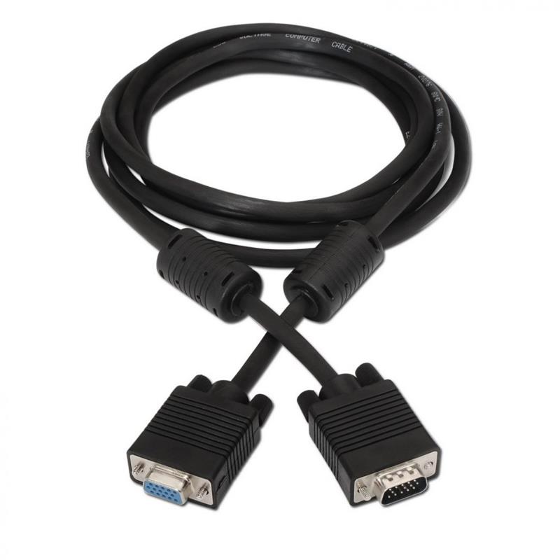 OEM Kábel predlžovací HQ(Coax) 2x ferrit, SVGA, DDC2, 3xCoax+8žil, 5m 