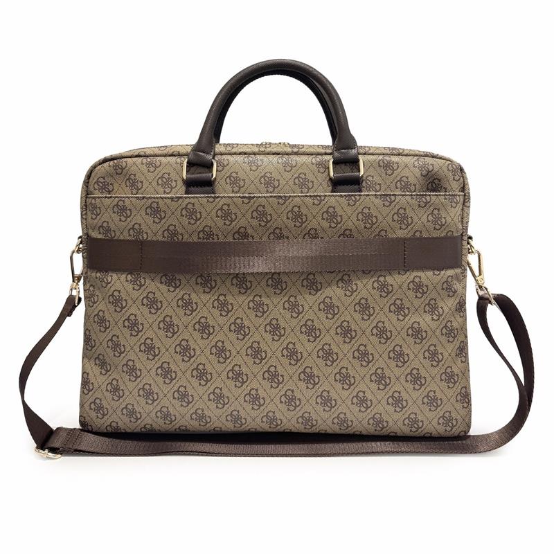 Guess PU 4G Metal Logo Brašna na MacBook 16" hnědá 