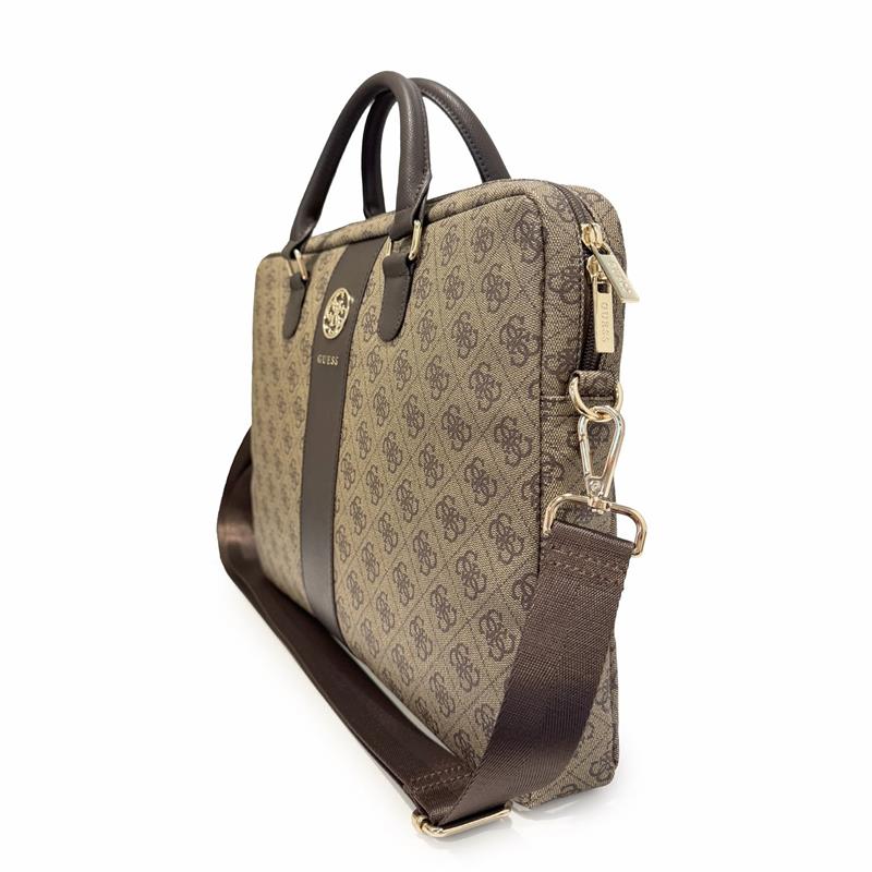 Guess PU 4G Metal Logo Brašna na MacBook 16" hnědá 