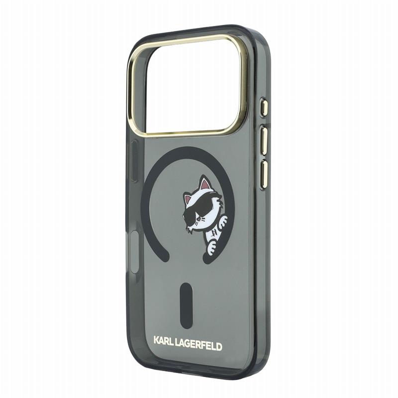 Karl Lagerfeld IML Choupette Peekaboo Magsafe kryt iPhone 18 Pro čierna 