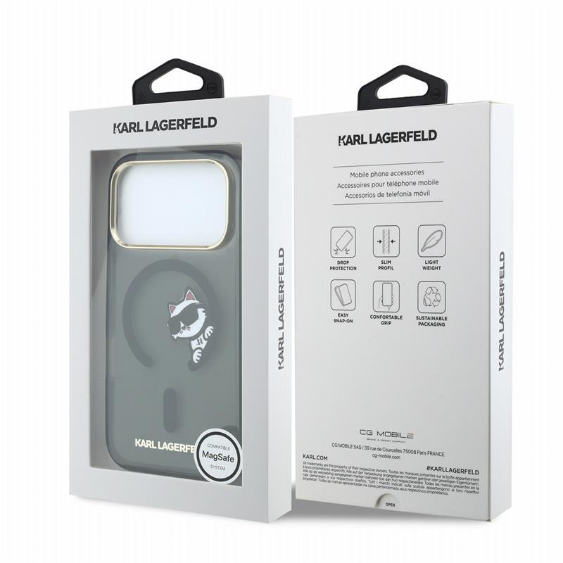Karl Lagerfeld IML Choupette Peekaboo Magsafe kryt iPhone 18 Pro čierna 