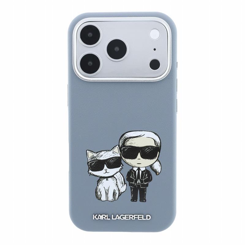 Karl Lagerfeld PU Semi Wrap Smooth Sketch Bodies Magsafe kryt iPhone 18 Pro Max modrý 