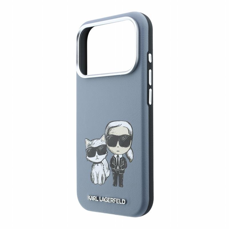 Karl Lagerfeld PU Semi Wrap Smooth Sketch Bodies Magsafe kryt iPhone 18 Pro modrý 