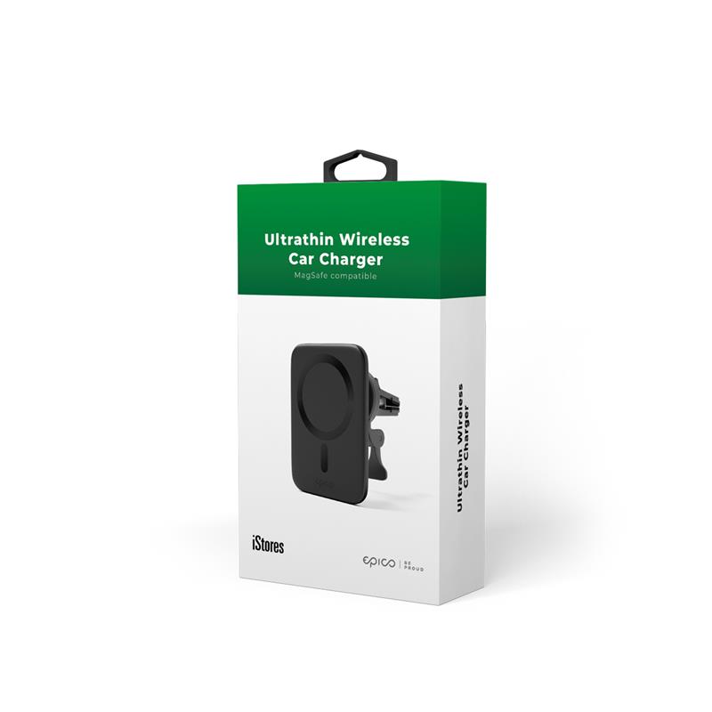 iStores by Epico Ultrathin Wireless Car Charger - MagSafe compatible - Čierna *Poškodený obal* 