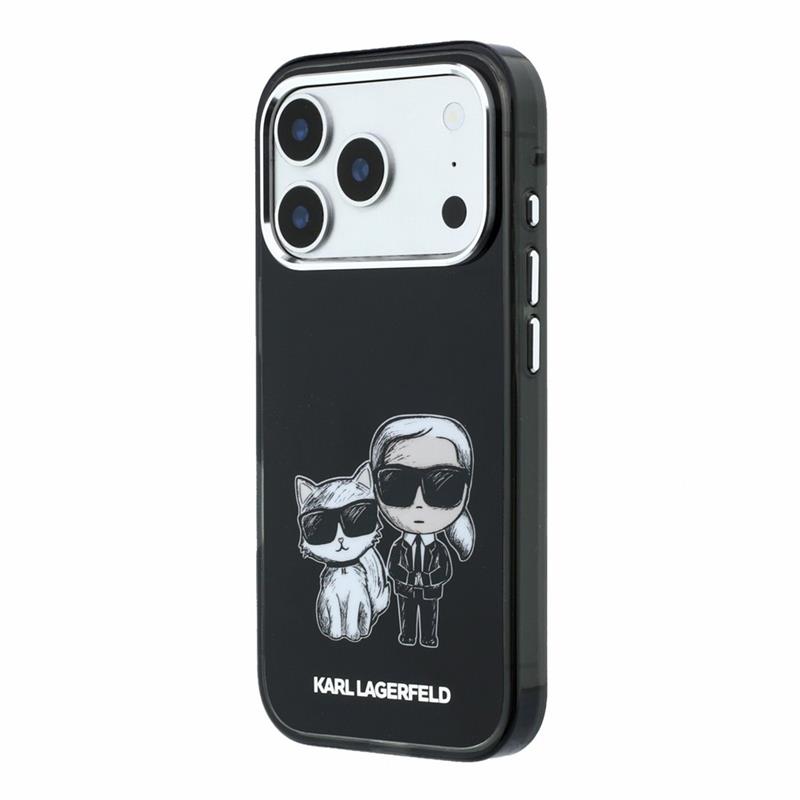 Karl Lagerfeld PU Semi Wrap Smooth Sketch Bodies Magsafe kryt iPhone 18 Pro Max čierna 
