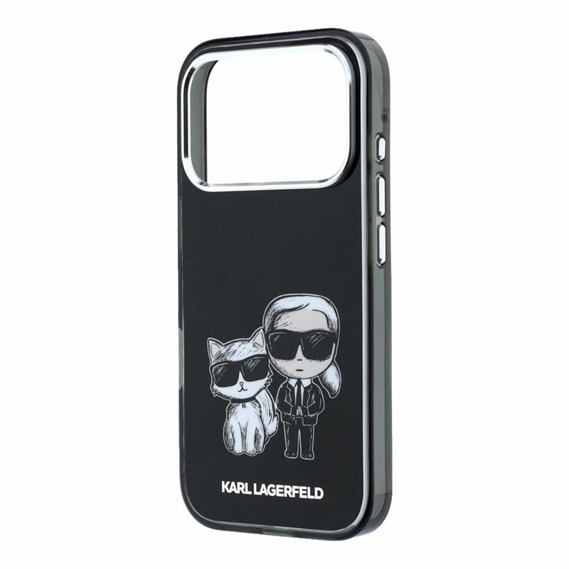 Karl Lagerfeld PU Semi Wrap Smooth Sketch Bodies Magsafe kryt iPhone 18 Pro Max čierna 