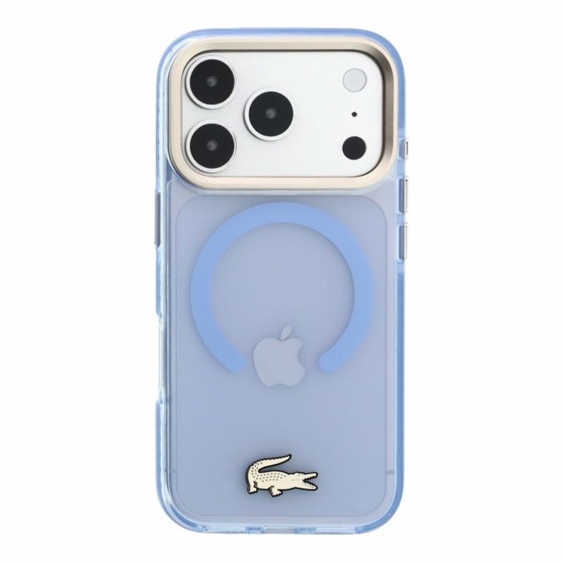 Lacoste PC/TPU Frosted Finish Gold Logo MagSafe kryt iPhone 18 Pro modrý 