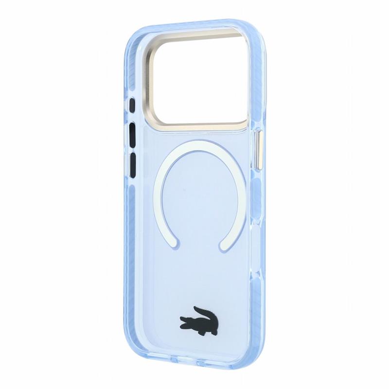 Lacoste PC/TPU Frosted Finish Gold Logo MagSafe kryt iPhone 18 Pro modrý 